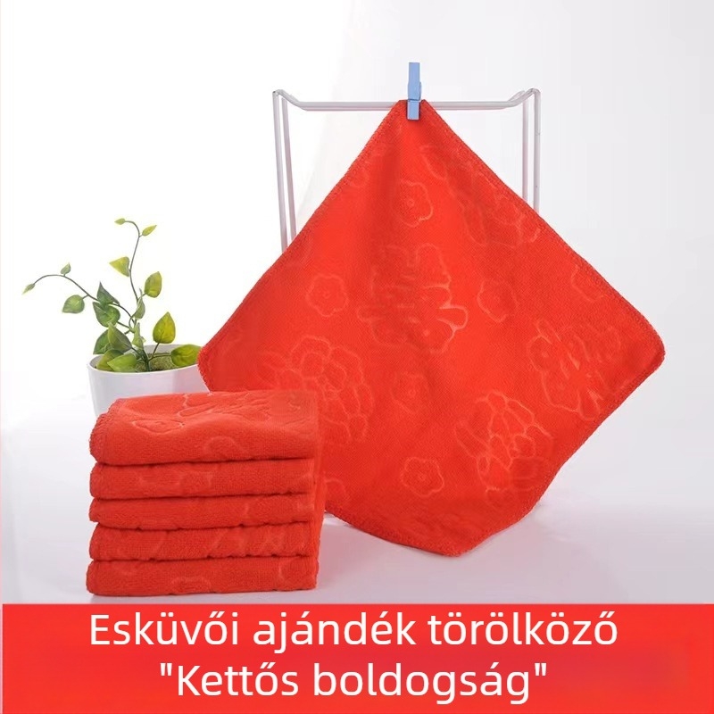 Esküvői ajándék négyzet alakú törölköző, szuperfinom szálból, 260 g, szál 40, négyzet alak, nedvességfelszívódás 5–10 s