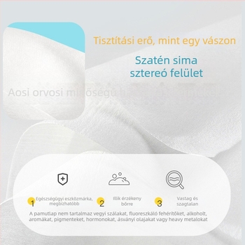 Egyszer használatos arcmosó vattakorongok babáknak – 100% pamut, testre szabható, 60 darab