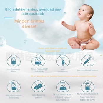 Egyszer használatos arcmosó vattakorongok babáknak – 100% pamut, testre szabható, 60 darab