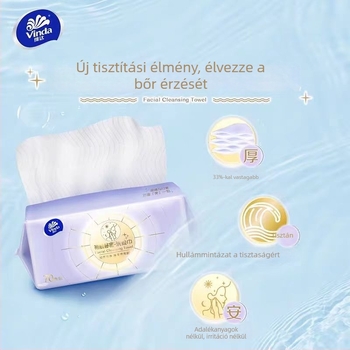 Vinda arctisztító kendők, 100% pamut, egyszer használatos, 70 darab, felakasztható