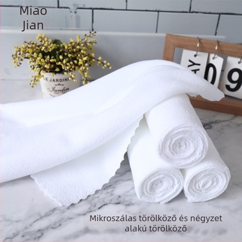 Gyorsan száradó fehér törölköző csipkés szegéllyel, négyszögletes, egyszer használatos törölköző szállodai fürdőhöz és lábfürdőhöz