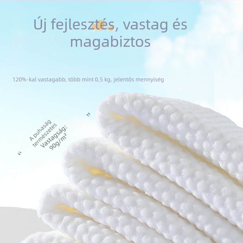Allsmile egyszer használatos arctisztító kendők, extra vastagok, puha pamut kendők, akasztós adagoló