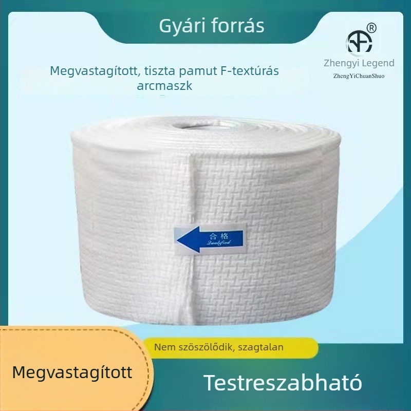 Megvastagított egyszer használatos arc tisztító törölköző, pamutból, F-minta, szalonminőség