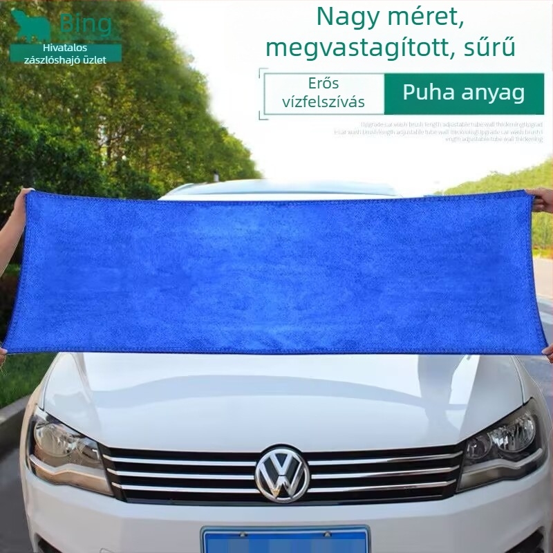 Microfiber autómosó kendő, vastagabb és nagyobb méretű, rendkívül nedvszívó belső tisztításra, szöszmentes