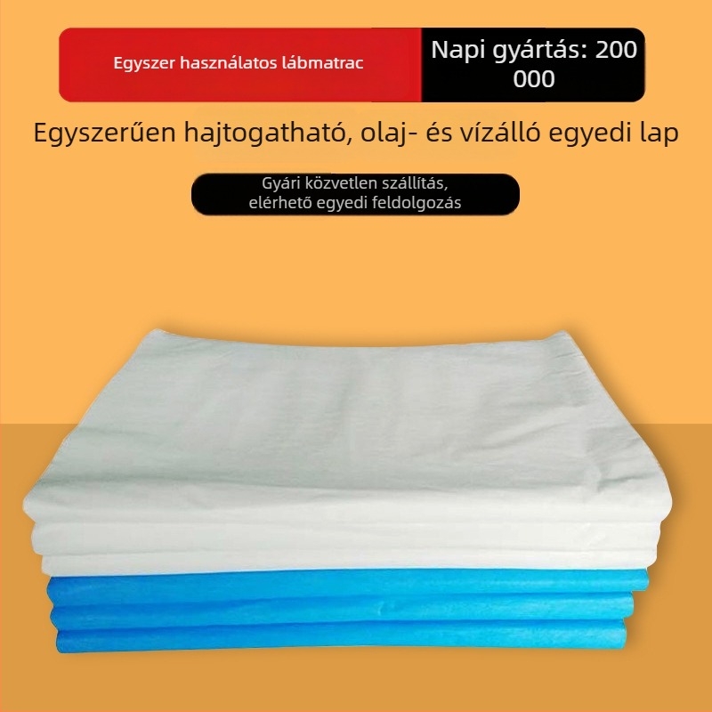 Egyszer használatos vízálló és olajálló lábápoló törlőkendő, nem szőtt anyag, 99% pamut, 50 g, testreszabás elérhető