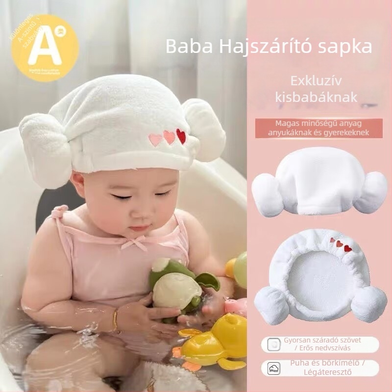 Baba hajszárító sapka, mikroszálas anyag, 150D szál, abszorbeáló turbán, Crown First