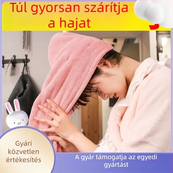 Koral plüss mikroszálas hajszárító sapka hosszú hajhoz, nedvszívó