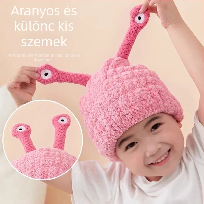 Gyerekeknek szóló hajszárító sapka, korall velúr nedvszívó, 150d szál, 50-79 g, egyszerű szövés, Ode to Cotton