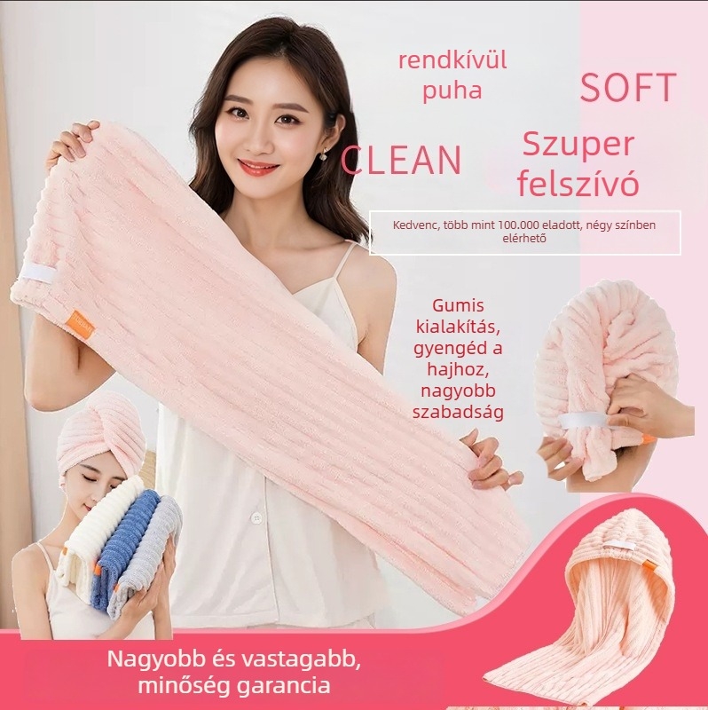 MIN'S HOME Hajszárító sapka, korall fleece, 150D szál, tömeg 100-119 g