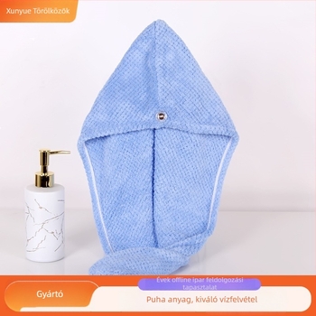Hajszárításhoz való sapka korall fleece-ből, nedvszívó, gyors száradás, puha és légáteresztő, tömege több mint 200 g