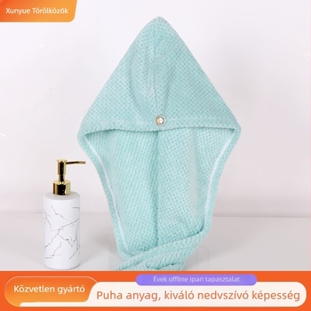 Hajszárításhoz való sapka korall fleece-ből, nedvszívó, gyors száradás, puha és légáteresztő, tömege több mint 200 g