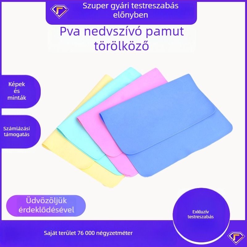 PVA nedvszívó sporttörölköző — többfunkciós nedvességelnyelő, 40 g, vízfelvétel 5–10 s