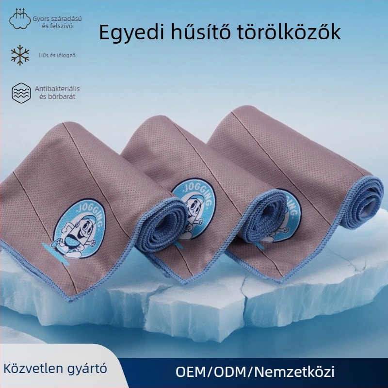 Nyomtatott logóval rendelkező sporttörölköző, 100% poliészter, 150 GSM, gyors száradású, nedvességelvezető, edzésekre