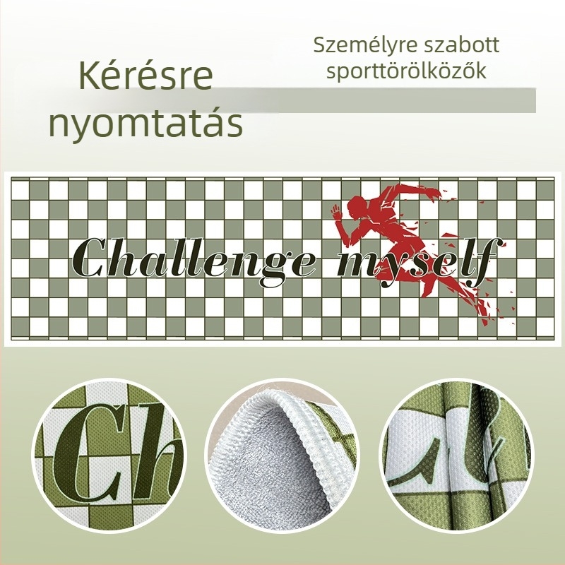Mikroszálas sporttörölköző személyre szabott logóval, 430gsm, hímzés, hajtás és nyomtatás