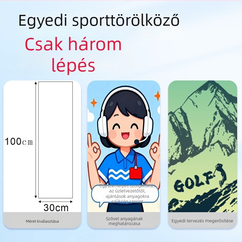 Mikroszálas sporttörölköző, testre szabható logóval, 430 g/m², izzadságfelszívódása 5–10 s