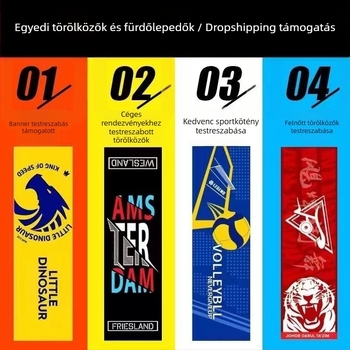 Mikroszálas sporttörölköző logónyomtatással, személyre szabható, 30 g, csavarodás nélküli fonal, nedvességelnyelés 21–25 s