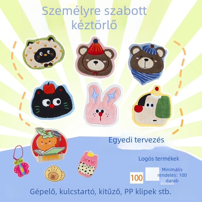 Korall fleece kéztörlő, hímzett, akasztóval, vastag és rendkívül nedvszívó, 280 g, 8 szál