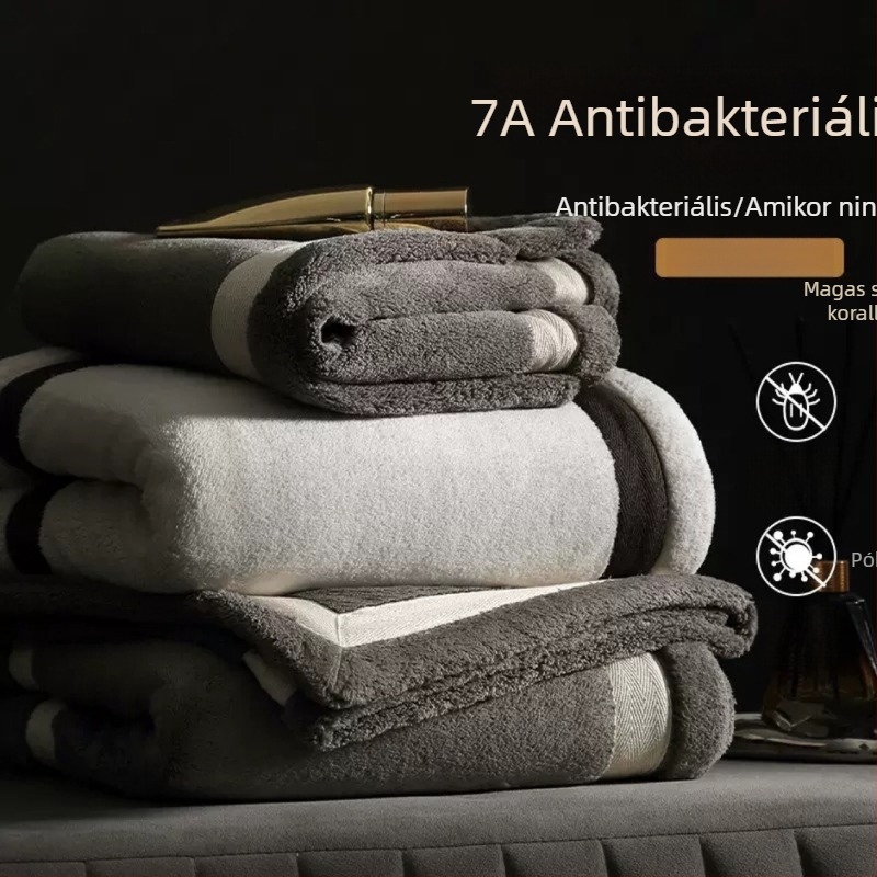 Antibakteriális arc törölköző, hotelminőség, nedvszívó, vastag, nem hullik; poliészter 100D, egyszerű szövés, egyedi feldolgozás