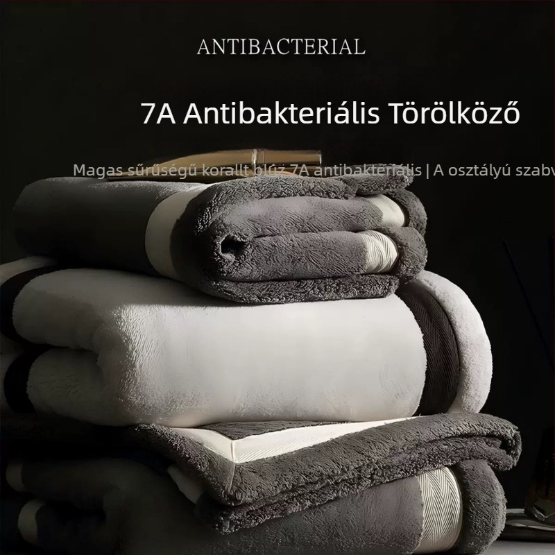 Antibakteriális arc törölköző, hotelminőség, nedvszívó, vastag, nem hullik; poliészter 100D, egyszerű szövés, egyedi feldolgozás