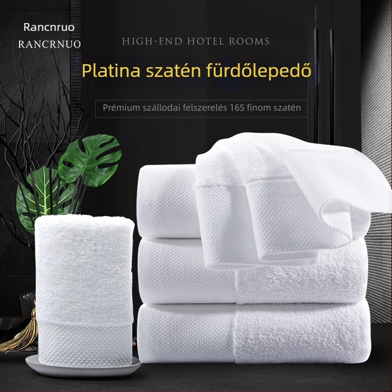 Fehér pamut fej turbán és nedvszívó törölköző, szállodák és spa-k számára