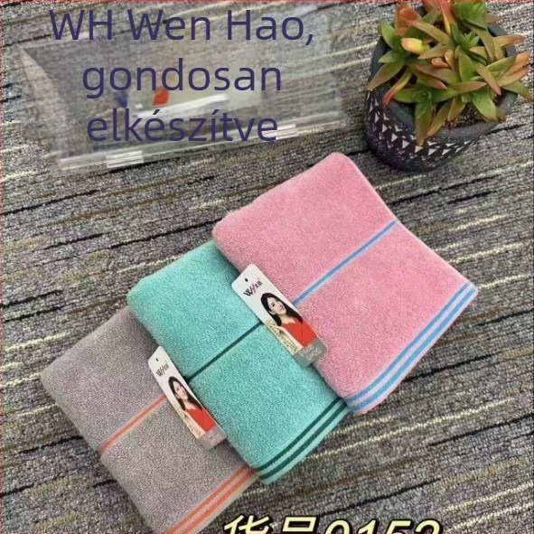 Wen hao 100% pamutból készült arc- és fürdő törölköző, 32s szál, 100–120 g, gyors száradás és lélegző