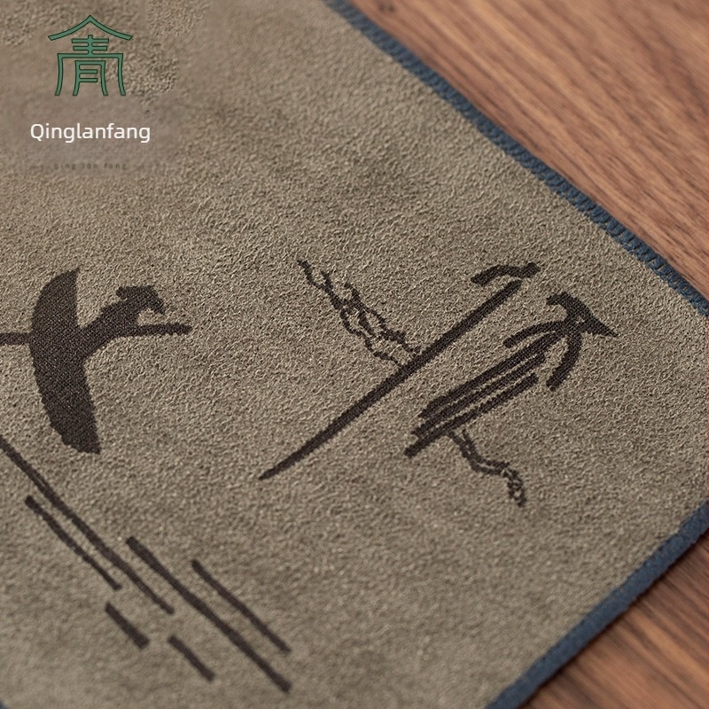 Qinglanfang Szövetes teás törölköző, nedvszívó, vastag anyag, logóval ellátva, tea ceremónia kiegészítő, 2021 nyári bevezetés