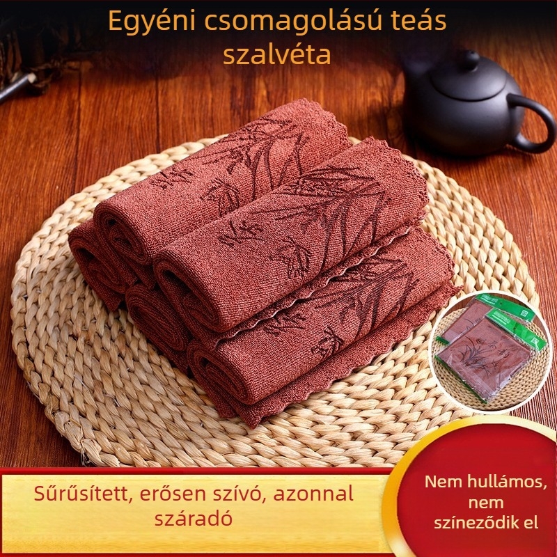 Tea törölköző ultrafin rostból, 420 g, logóval testreszabható, nyomtatott logó, vízfelvétel 26–30 s