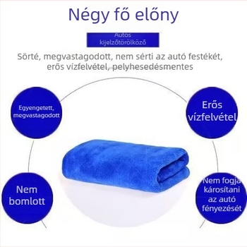 Autómosásra szánt mikroszálas törlőkendő, szuperfinom szálak, 350 g, hímzett szegély, multifunkcionális törlő kendő, vízfelvétel