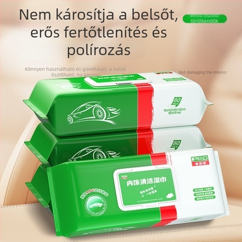 Autó belső tisztító törlőkendők, megnövelt méretűek és vastagabbak, foltok eltávolítására és bőrápolásra, egyszer használatos törlőkendők az autó belső teréhez
