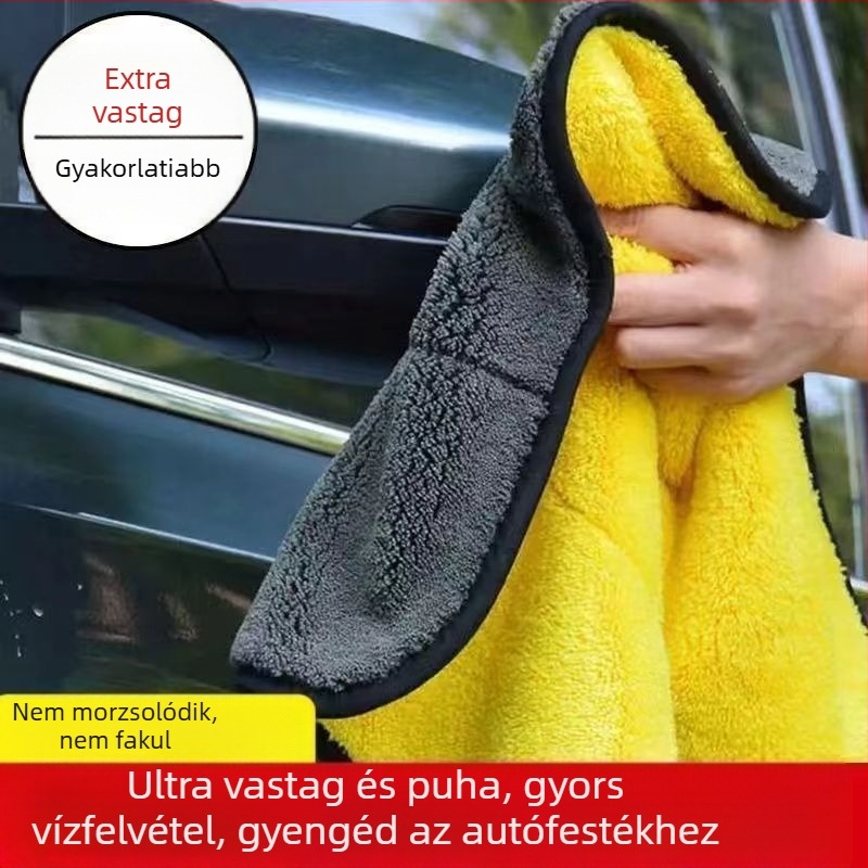 Multifunkcionális törlőkendő az autóhoz, szöszmentes, vízfelvevő, coral fleece anyagból, 350 g, kevert szál, logó nyomtatás elérhető
