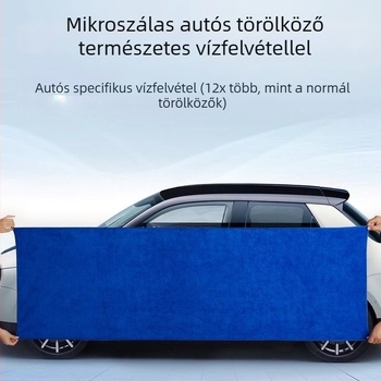 Nagy méretű, magas minőségű mikroszálas autómosó törlőkendő, vastag, nedvszívó, szöszmentes, professzionális autó tisztításra