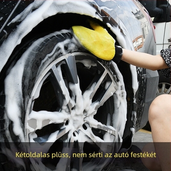 Autómosó kesztyű plüss medve mancsa, korall fleece anyag