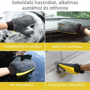 Autómosó kesztyű plüss medve mancsa, korall fleece anyag