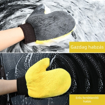 Autómosó kesztyű plüss medve mancsa, korall fleece anyag