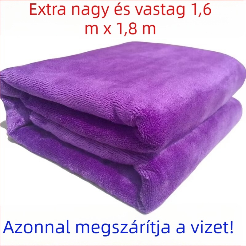 Mikroszálas autómosó törölköző, extra vastag, nagy méretű, hosszú, szuper nedvszívó, magas minőségű szárító kendő