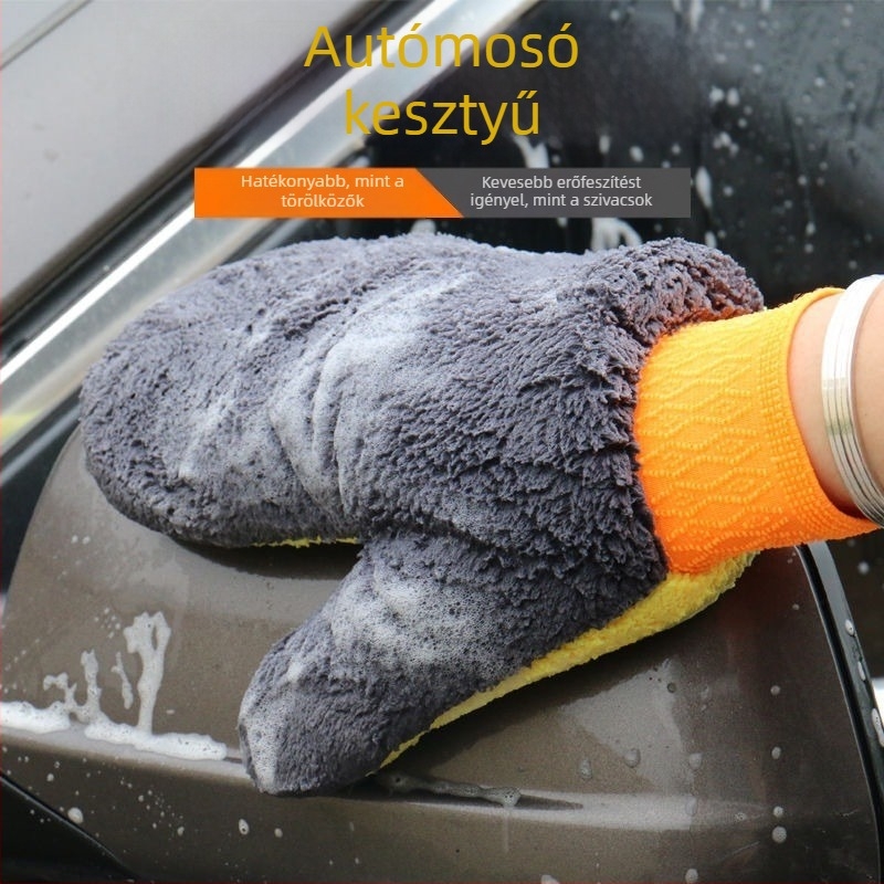 Autó tisztító kesztyűk - korall plüss anyag, Plush Bear Paw márka, típus: törlő kesztyűk