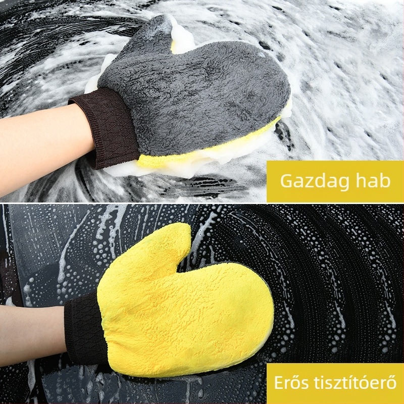 Autó tisztító kesztyűk - korall plüss anyag, Plush Bear Paw márka, típus: törlő kesztyűk