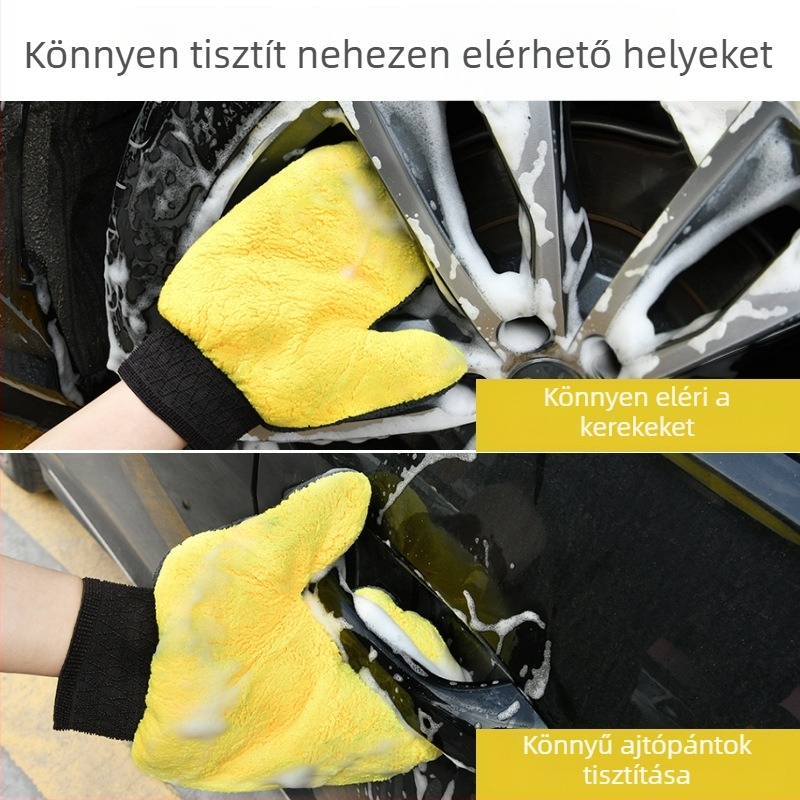 Autó tisztító kesztyűk - korall plüss anyag, Plush Bear Paw márka, típus: törlő kesztyűk
