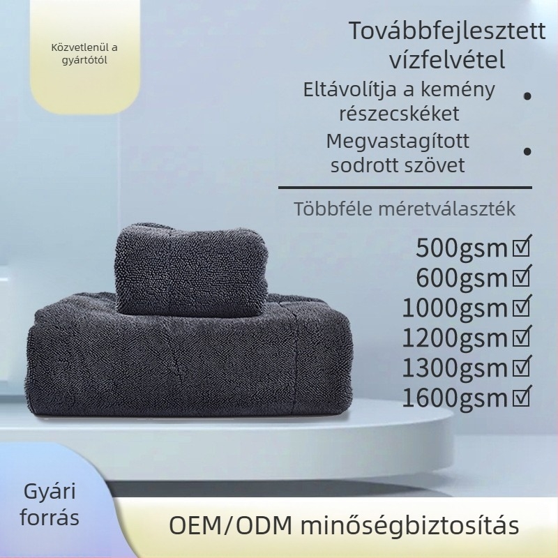 Kétoldalas megvastított mikroszálas törölköző padlók és autók tisztítására – szöszmentes, nyom nélküli