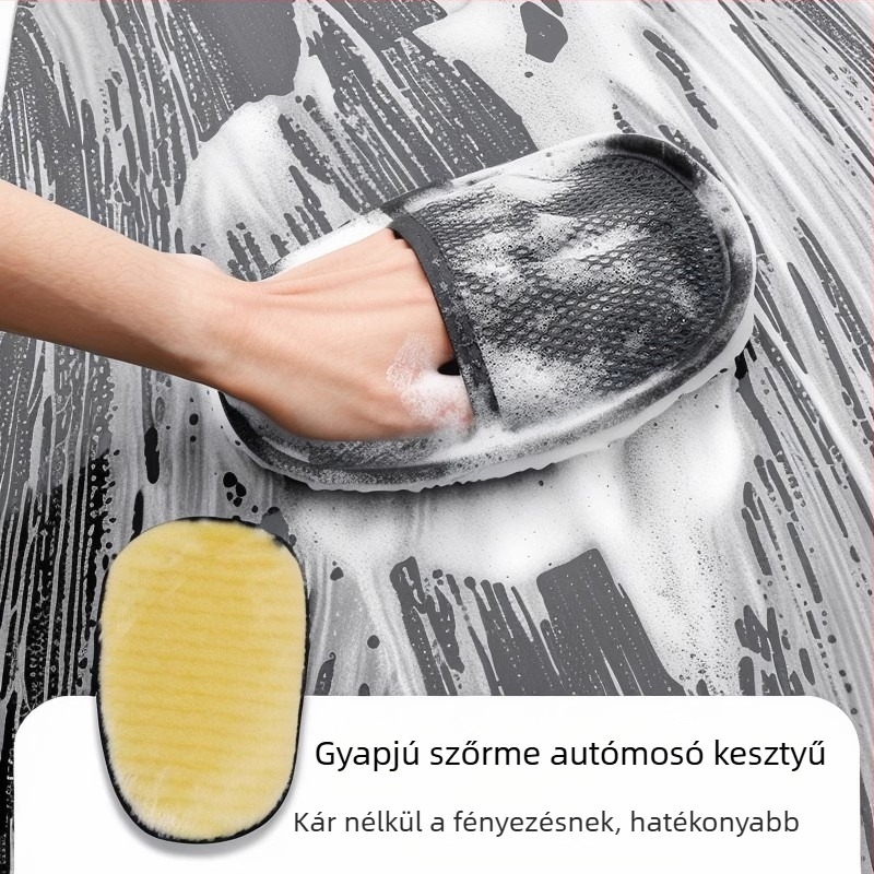 Autómosó kesztyű plüss gyapjúból, medve mancsa dizájnnal, anyag: gyapjú, márka: Zhuo kun