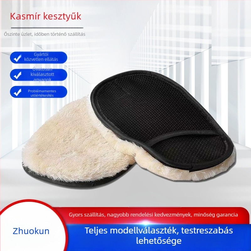 Autómosó kesztyű plüss gyapjúból, medve mancsa dizájnnal, anyag: gyapjú, márka: Zhuo kun
