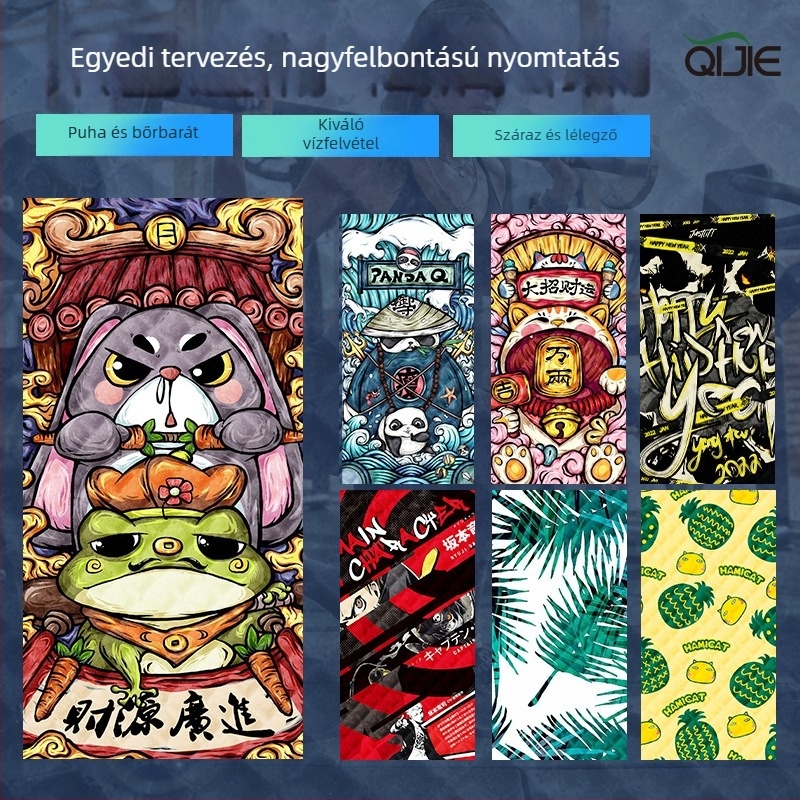 Mikroszálas teás törölköző, 260 g, egyszálú fonal, hímzett feldolgozás