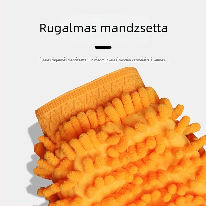Autómosási kesztyű, vastagított kétoldalas Chenille, alapos tisztításhoz (anyag: chenille; kétoldalú; vastag)