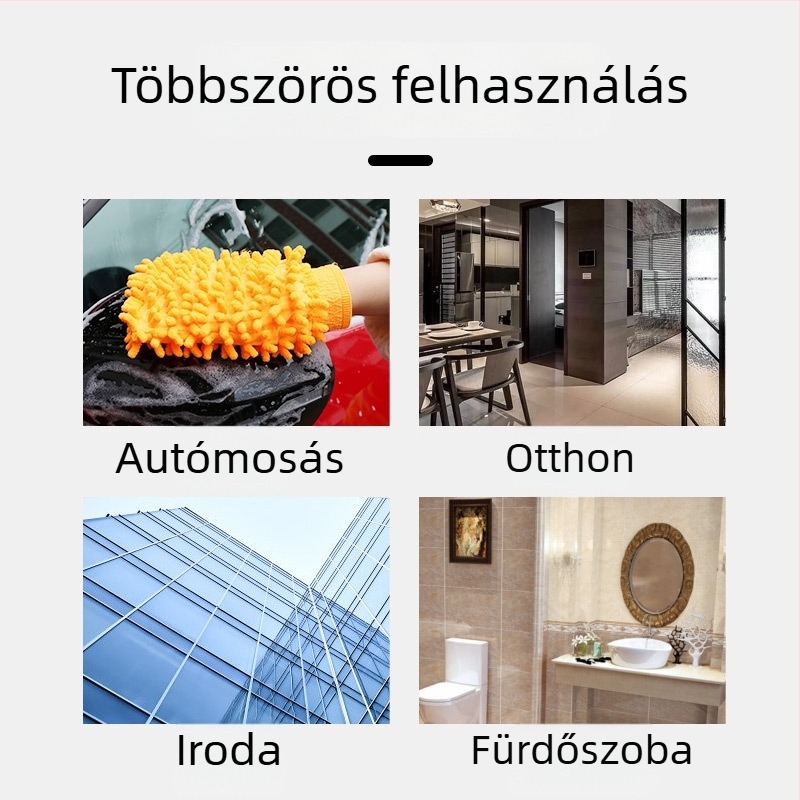 Autómosási kesztyű, vastagított kétoldalas Chenille, alapos tisztításhoz (anyag: chenille; kétoldalú; vastag)