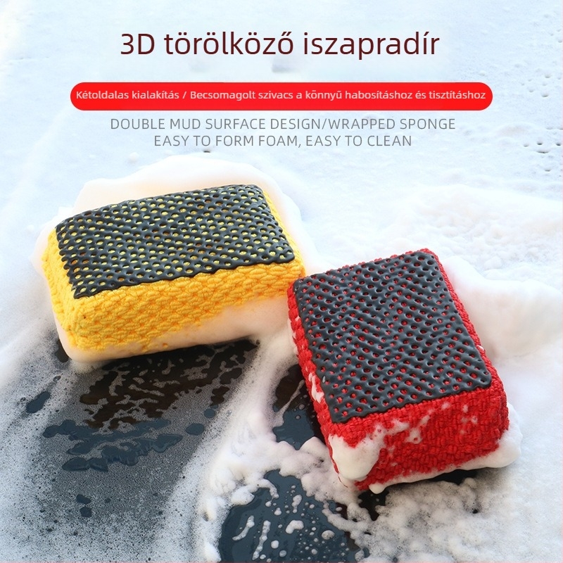 Autó részletező készlet: 3D üreges polírozó szivacs blokk, kendő, polírozó lemez és vulkanikus iszap