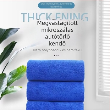 Két méretű mikroszálas autóápoló törlő: nagy, nedvszívó, szöszmentes, vastított kivitel, belső üvegfelületek tisztítására