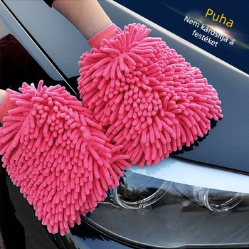 Autómosó kesztyűk – plüss chenille, suede anyag, vízálló, medve mancsa forma, kíméli a fényezést
