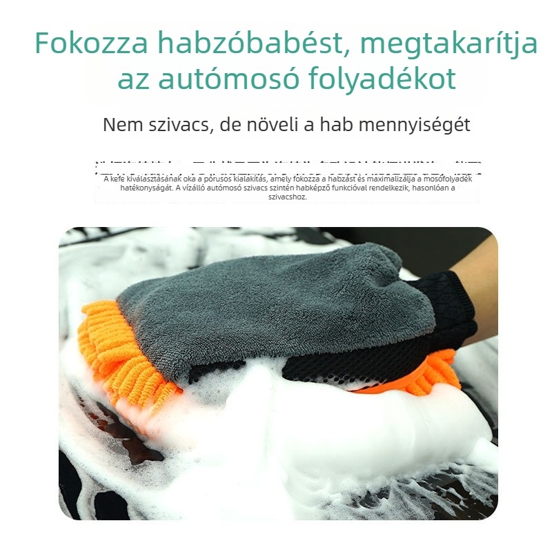 Autómosó kesztyű plüss medve mancsa, vastag Chenille-szivacs, kétoldalas vízálló, korall velúr anyag, testreszabható