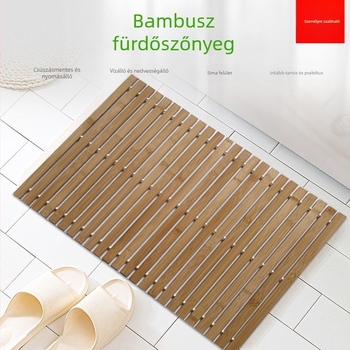 Bambusz fürdőszobaszőnyeg – nyers bambusz, csúszásmentes, mosható, modern és minimalista stílus, testre szabható