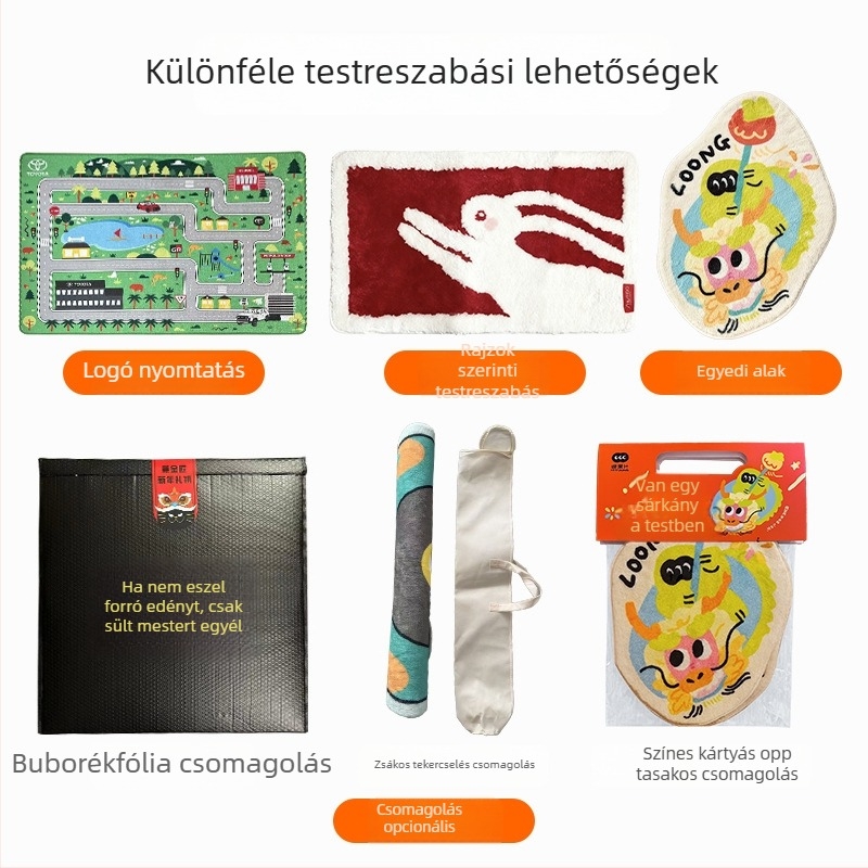 Testreszabott fürdőszoba és nappali szőnyegek, bejárati ajtóhoz szőnyeg ajándékcsomagolással